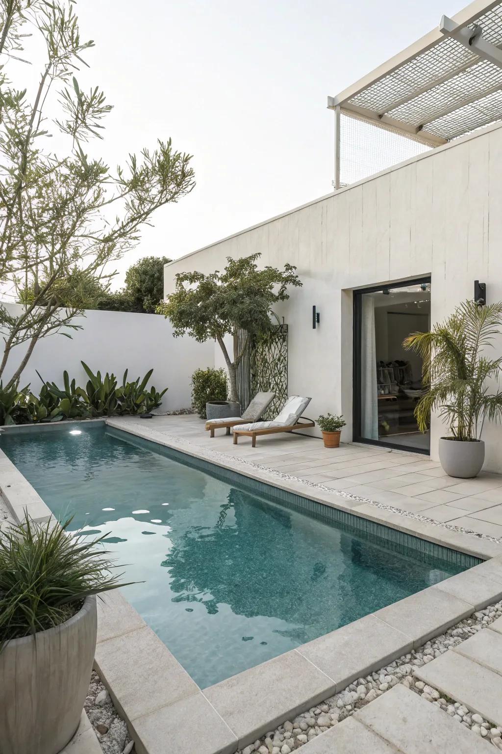A modern pool design featuring sleek lines for a polished appearance.