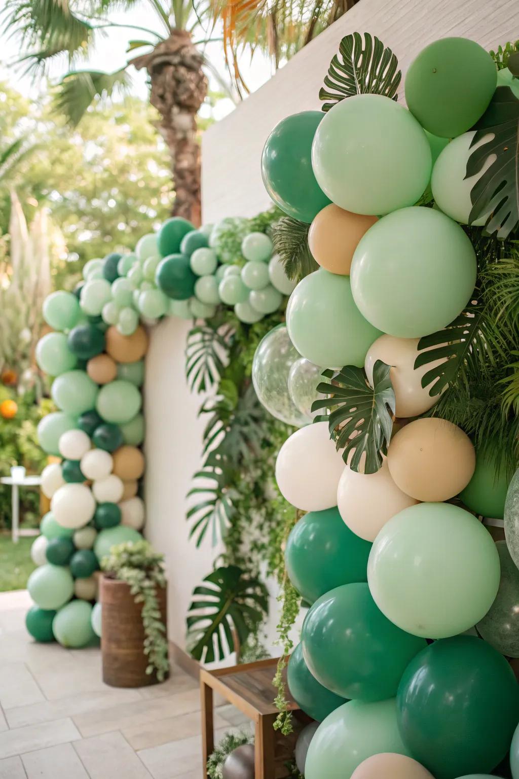 A nature-themed balloon feature invites guests to capture lasting moments.
