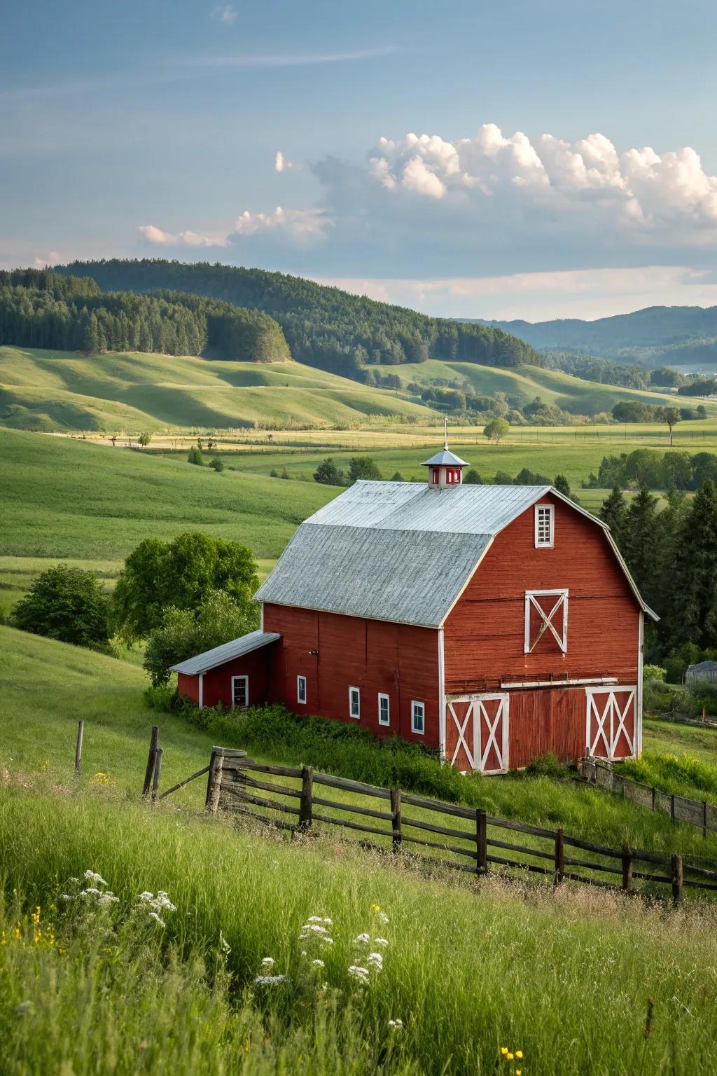 A classic country-style barn that remains eternally fashionable.