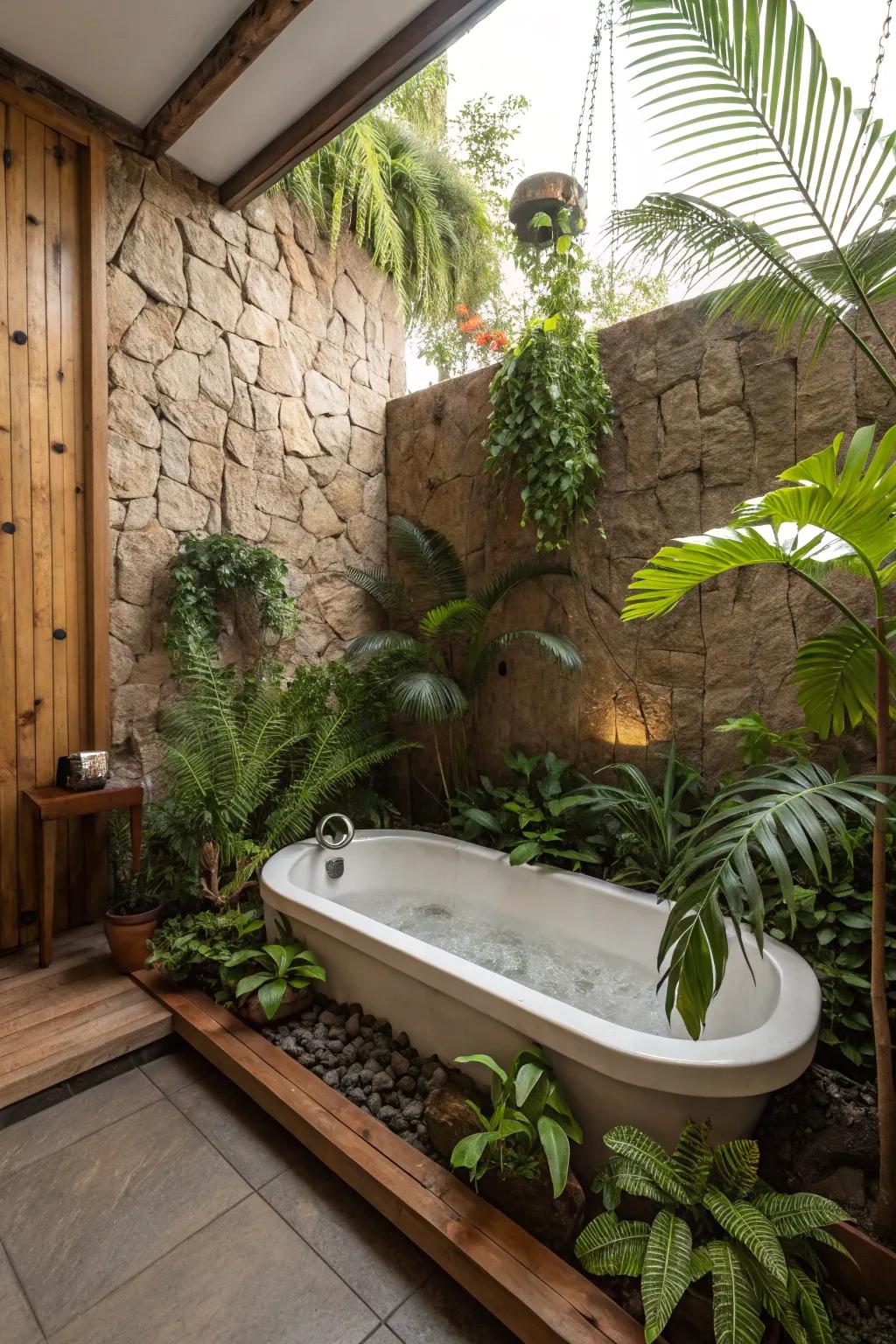 Enliven your bathroom with indoor plants.