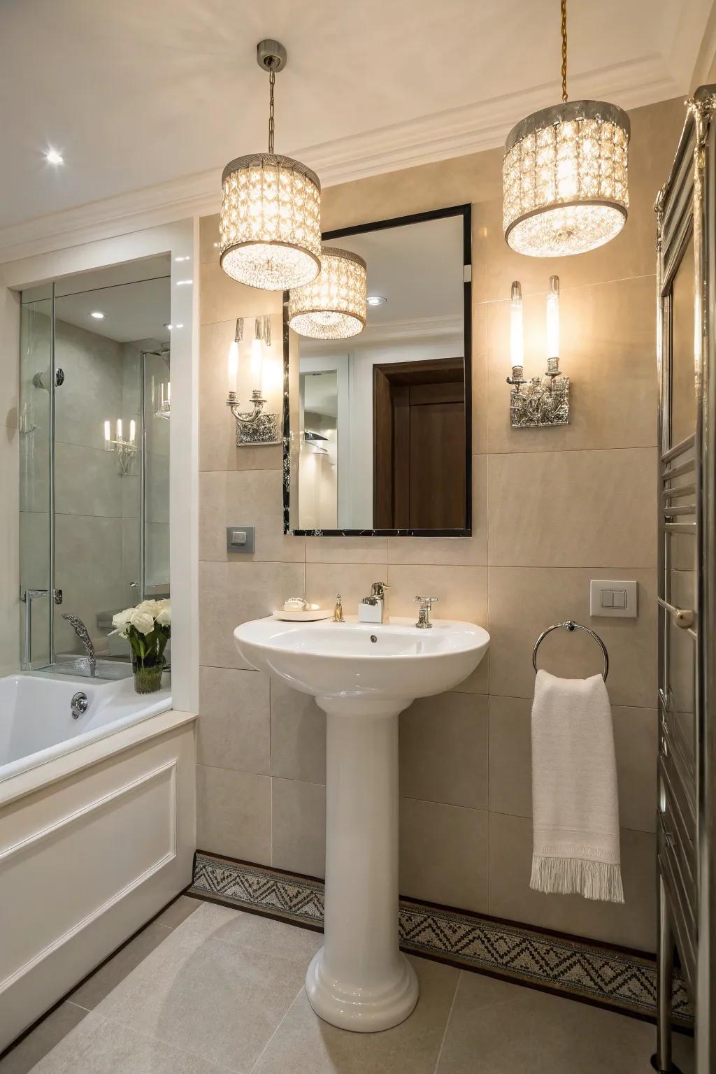 Elevate your bathroom's mood through sophisticated lighting.