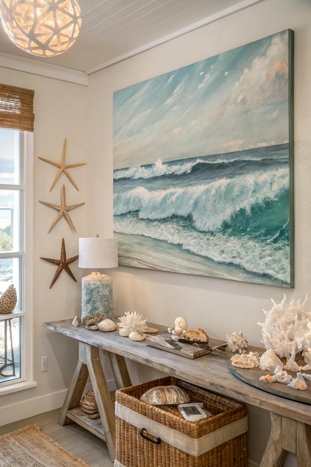 Coastal visuals can whisk you away to the seaside.