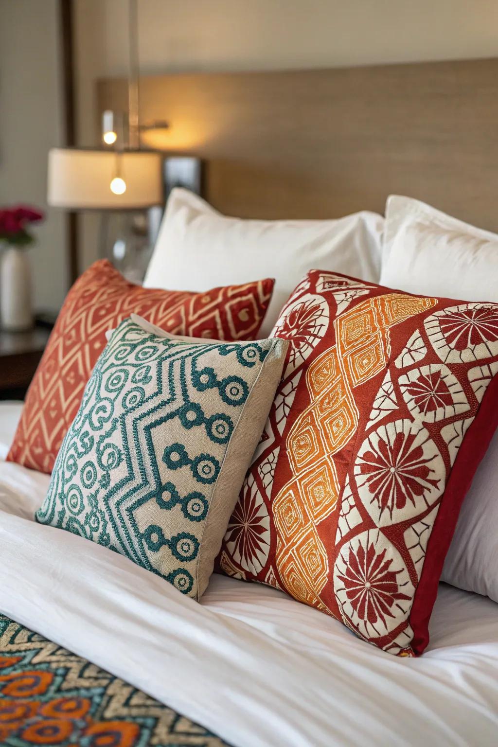 Make a statement with bold feature cushions that showcase your individual style.