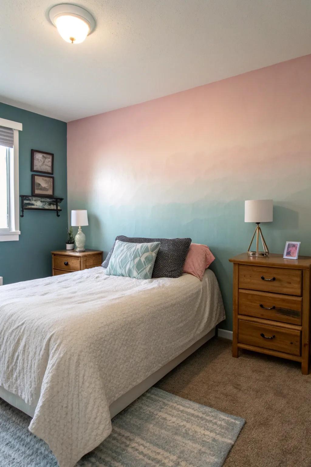 Ombre effects create a gentle, calming atmosphere.