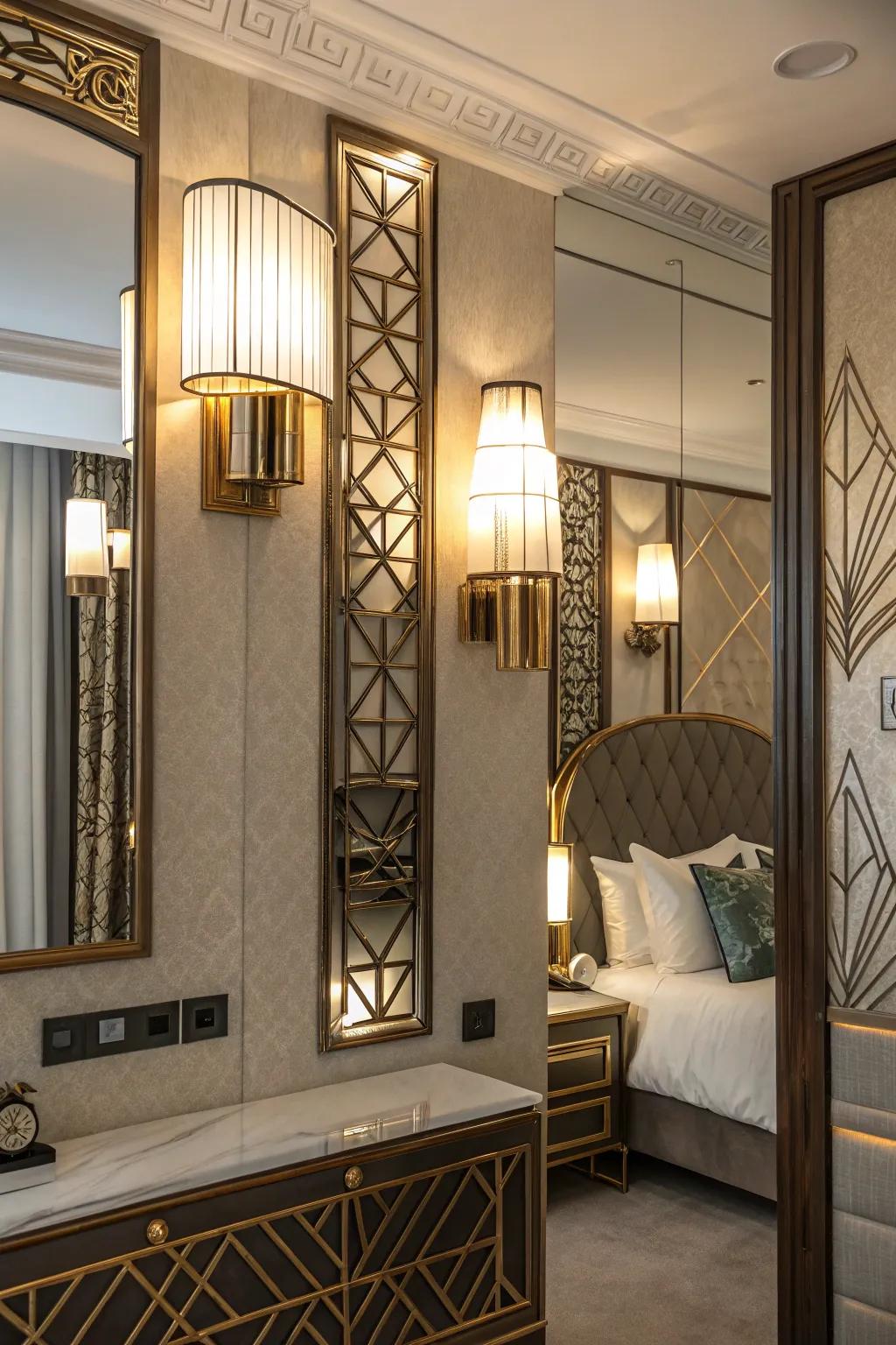 Art Deco lights introduce classic elegance to any bedroom.
