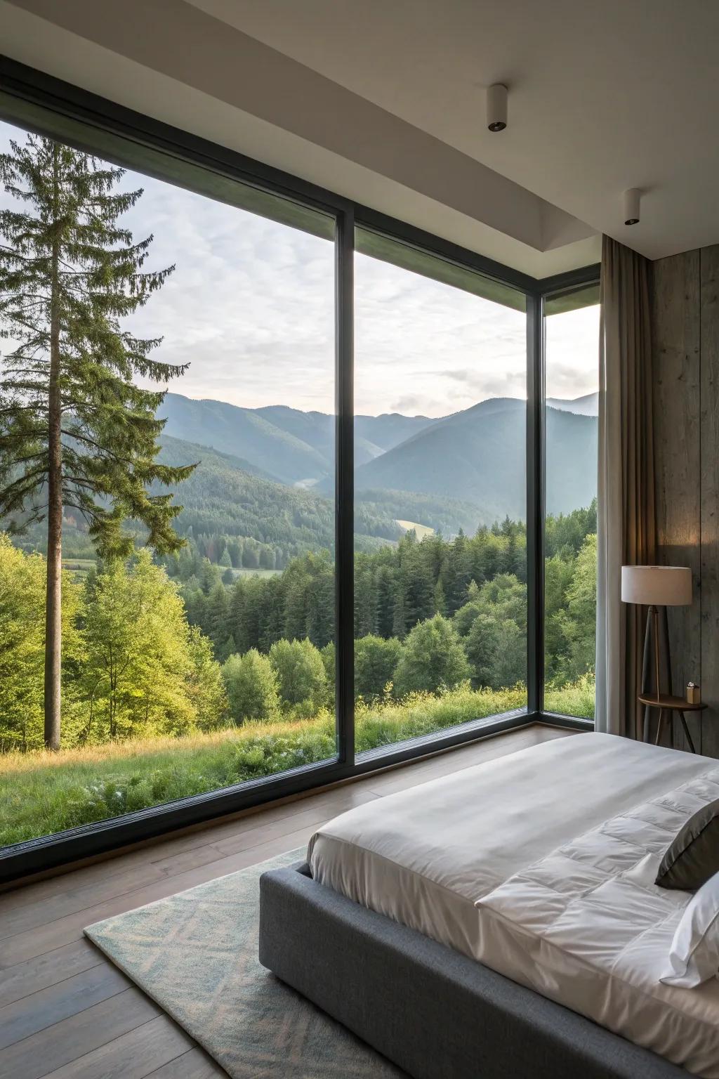 Expansive windows can convert picturesque views into dynamic artwork.