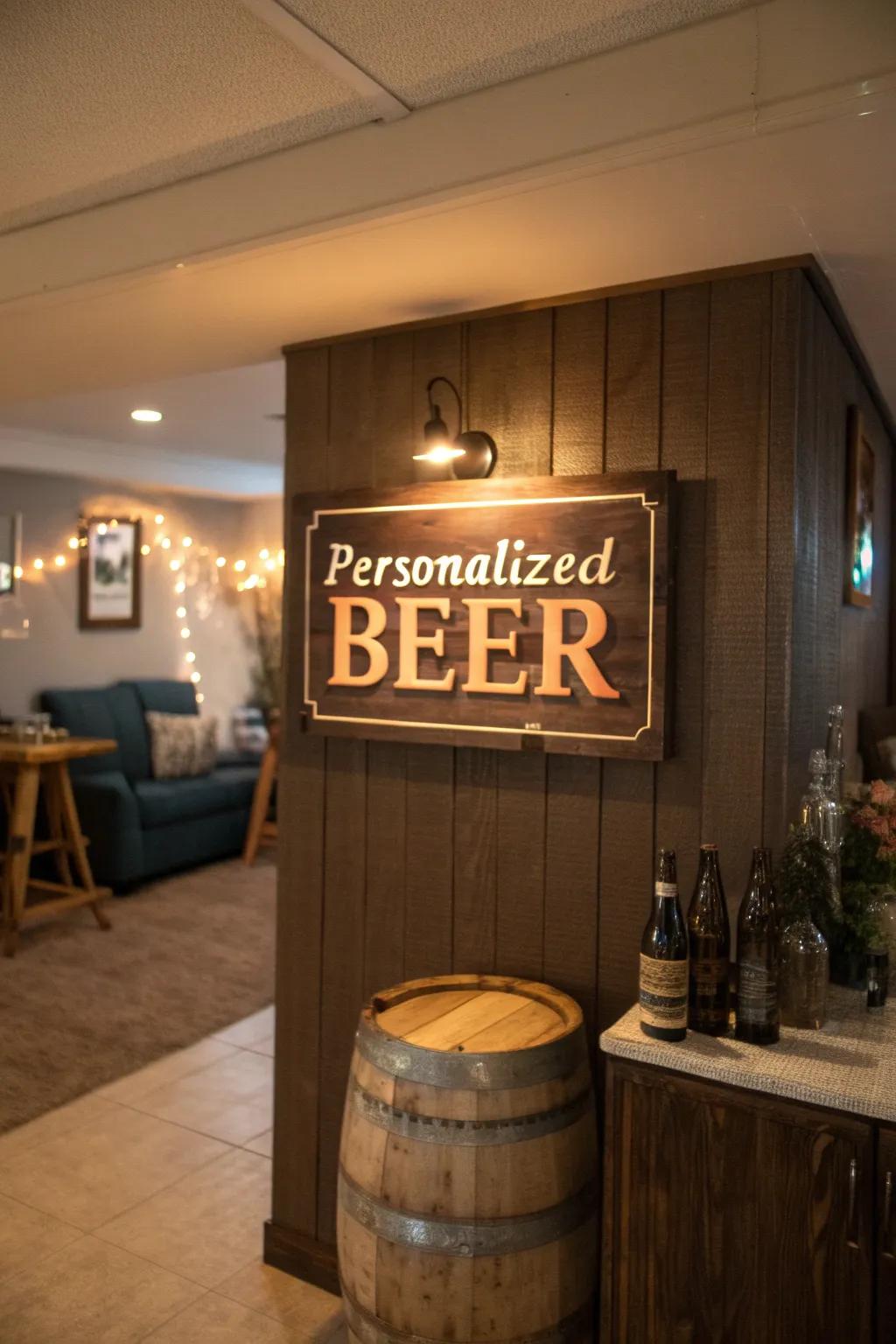 Personalized drink emblems make your area uniquely yours.