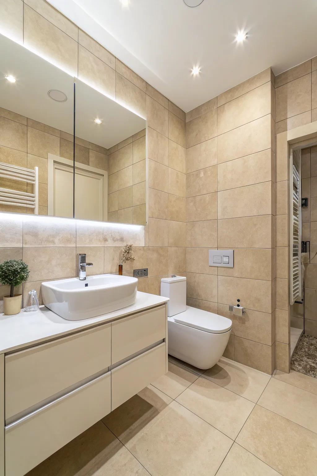 The timeless fusion of neutral and white delivers enduring sophistication.