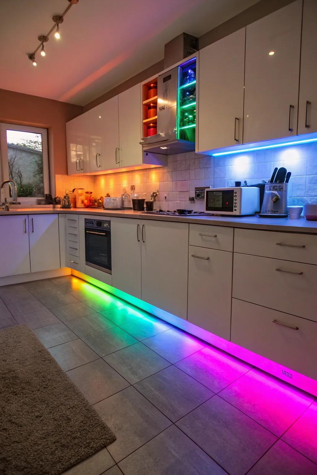 Multicolor LEDs present a modern variation to any party.