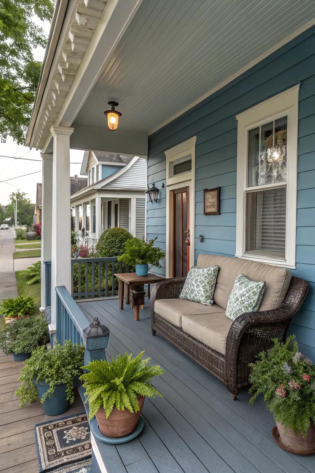 Comfortable veranda seating ensures a warm welcome.