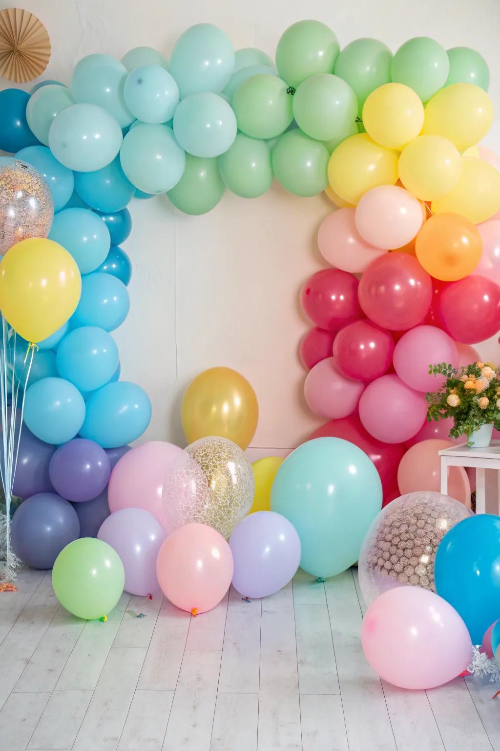 Celebratory balloon arrangement for a lively atmosphere