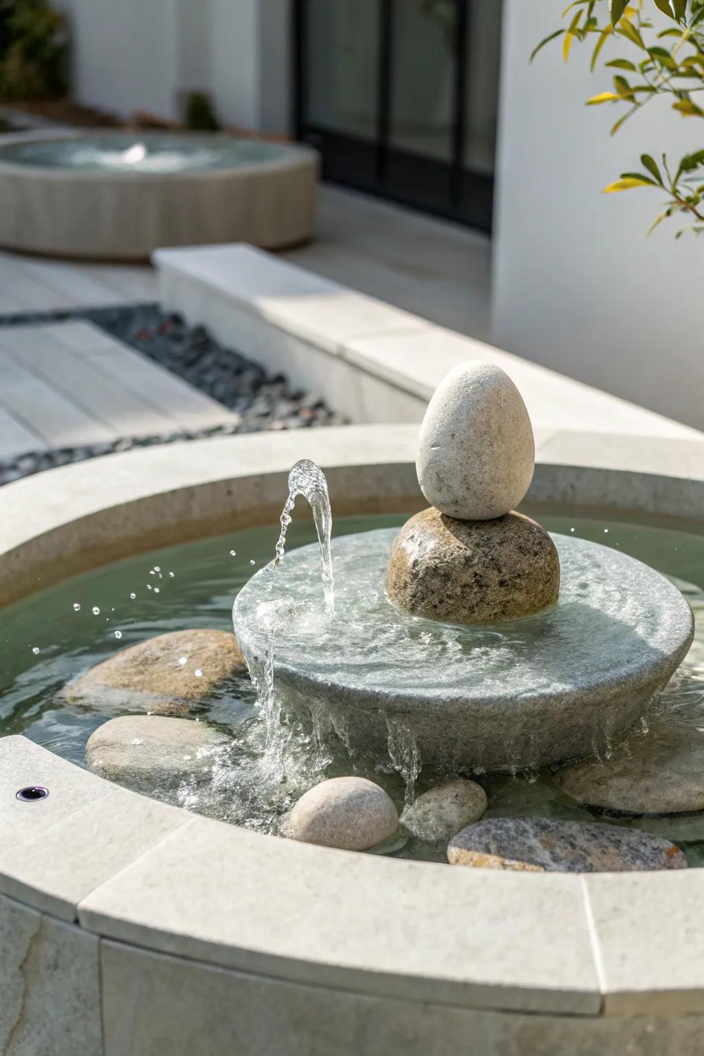 Simplicity harmonizes with style in this contemporary fountain design.