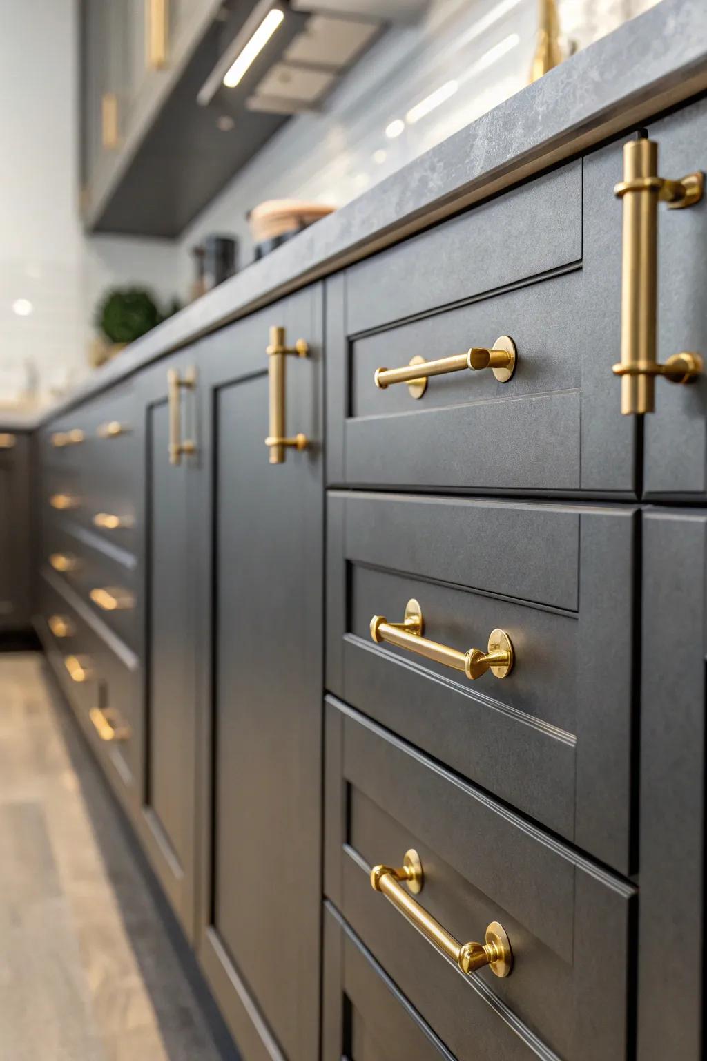 New hardware gives old cabinets a fresh, updated look.