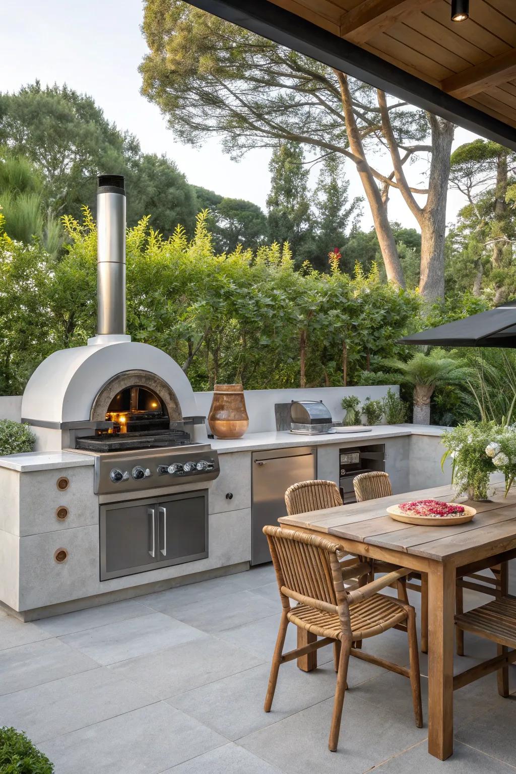 An integrated pizza oven adds flexibility to your BBQ capabilities.