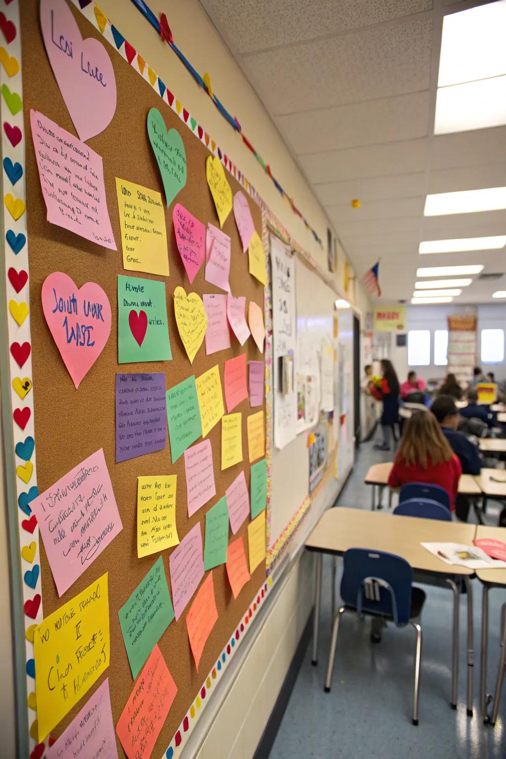 Interactive display board designed for everyone to add their affectionate thoughts.