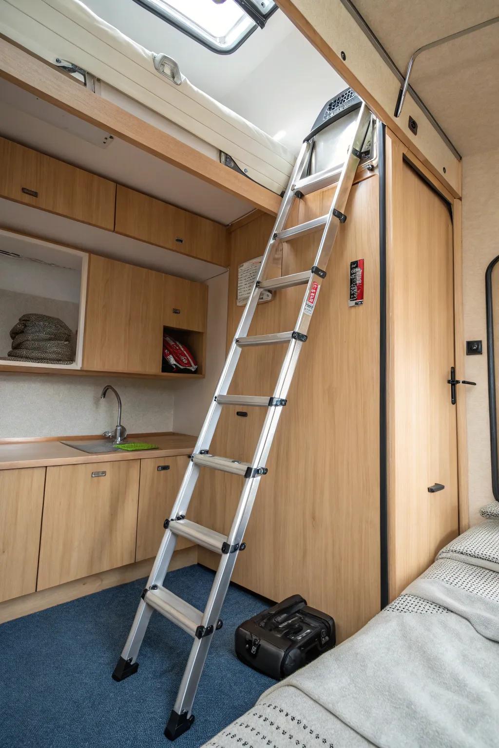 A collapsible access delivers useful flexibility in a cabin facing space restrictions.