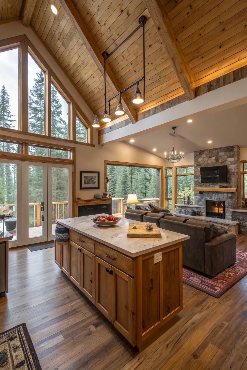An open-plan layout encourages an effortless connection between areas.