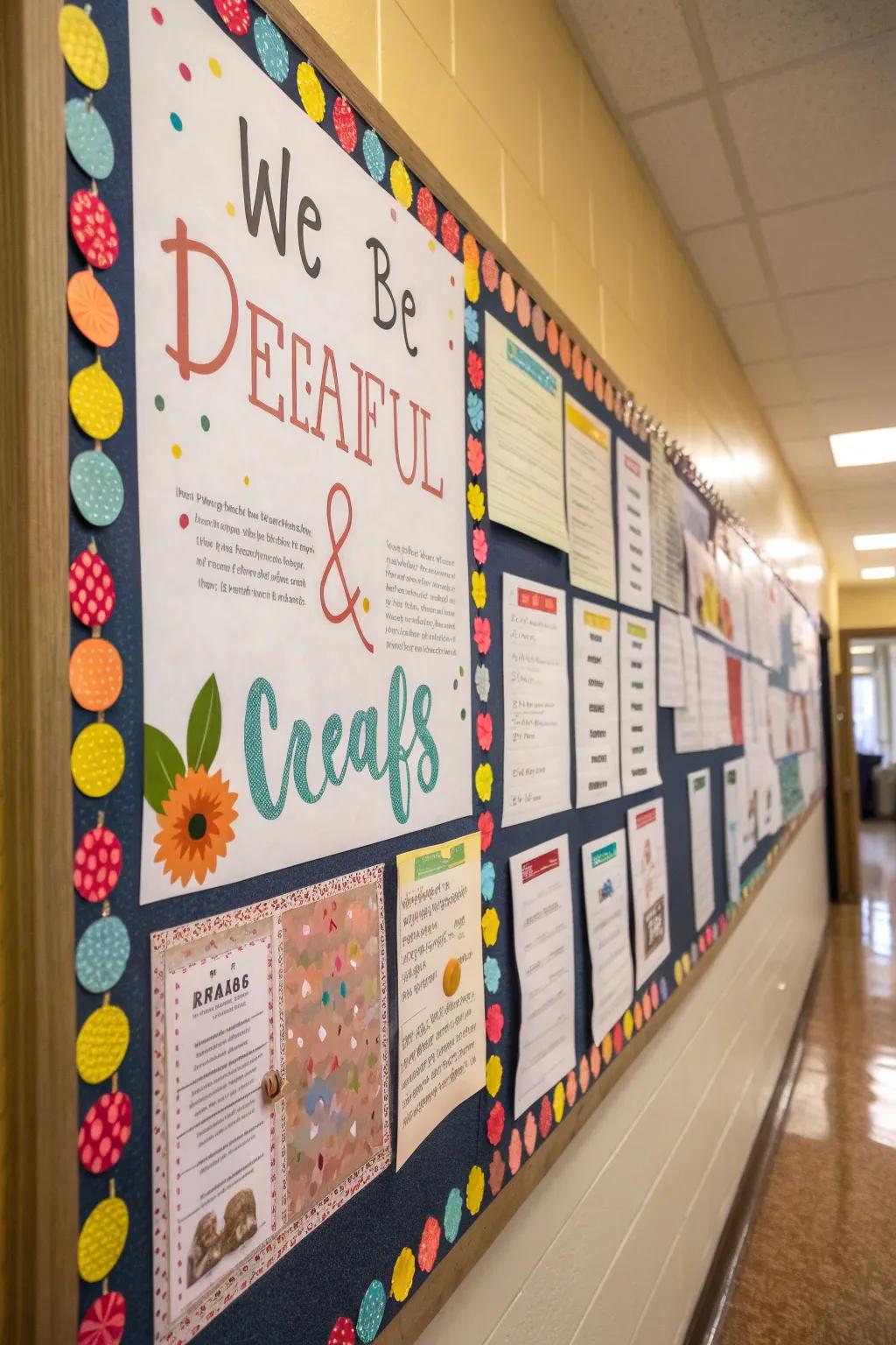 A motivational board with inspiring quotes for students.