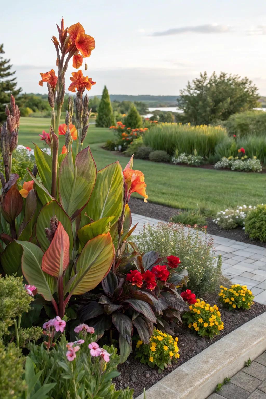 Produce remarkable focal points using canna lilies.