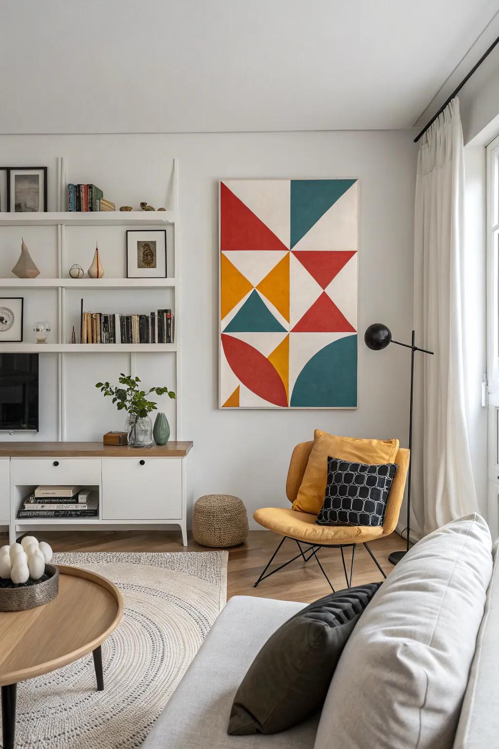 Complex designs in a minimalist living room