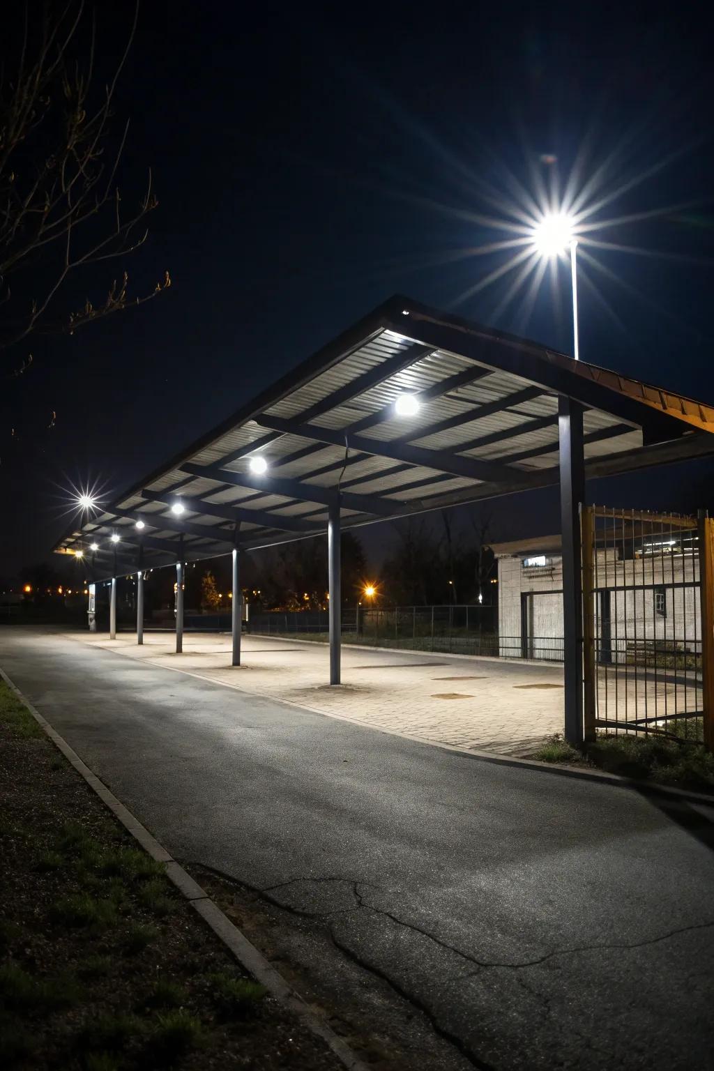 Motion-activated spotlights offer security and convenience.