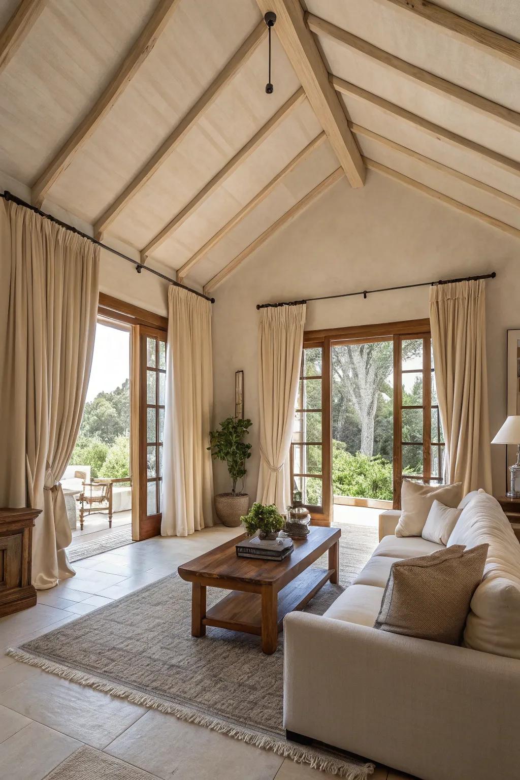 Muted curtains for an upscale aesthetic