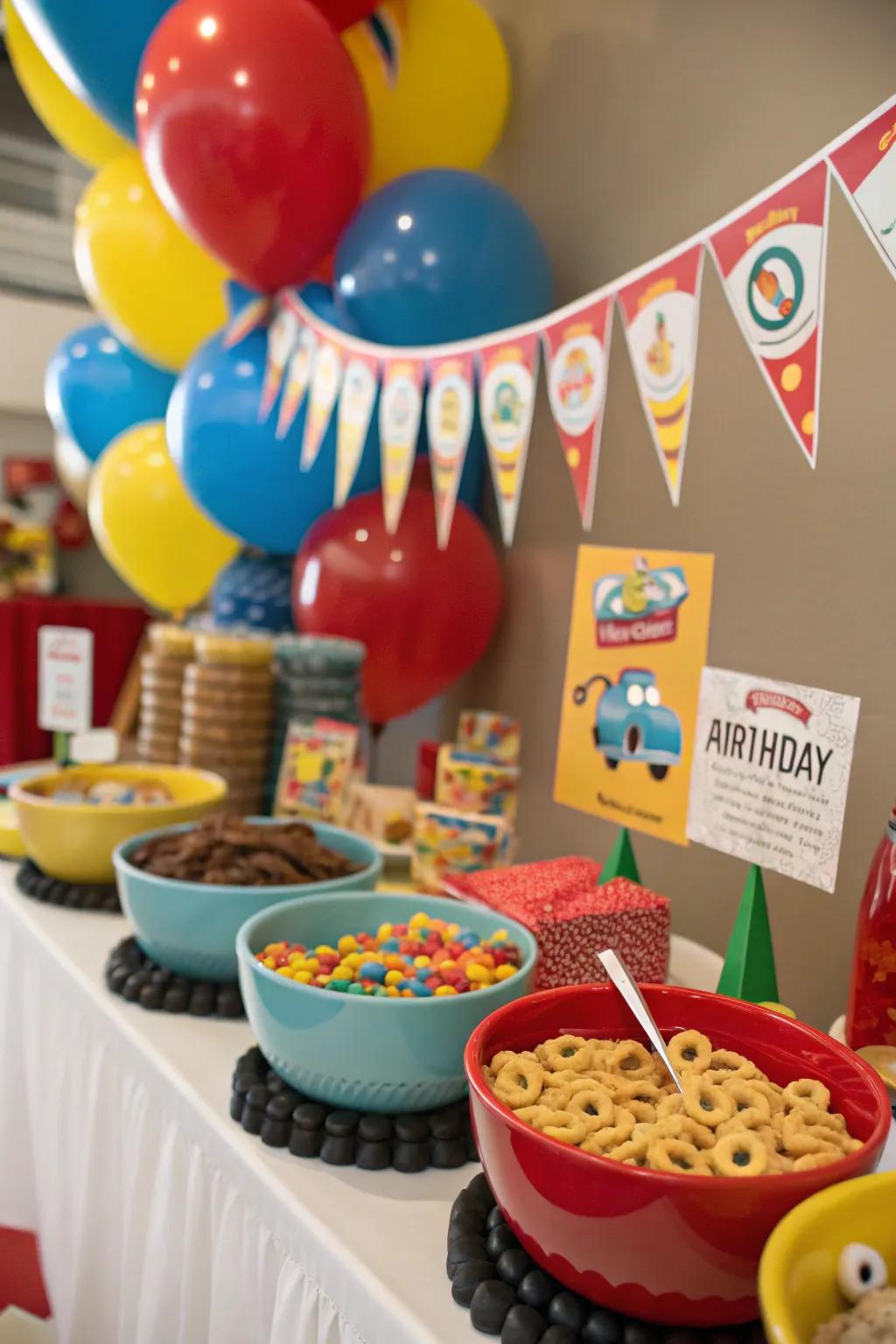A themed cereal presentation gives charm to important occasions.