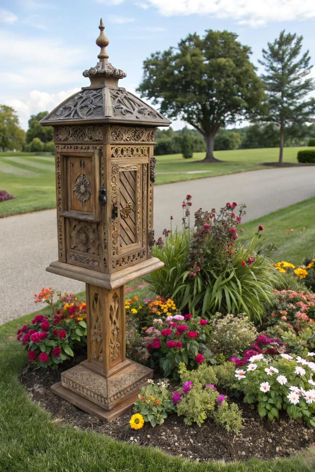 A decorative mailbox brings a personal touch to your entryway.