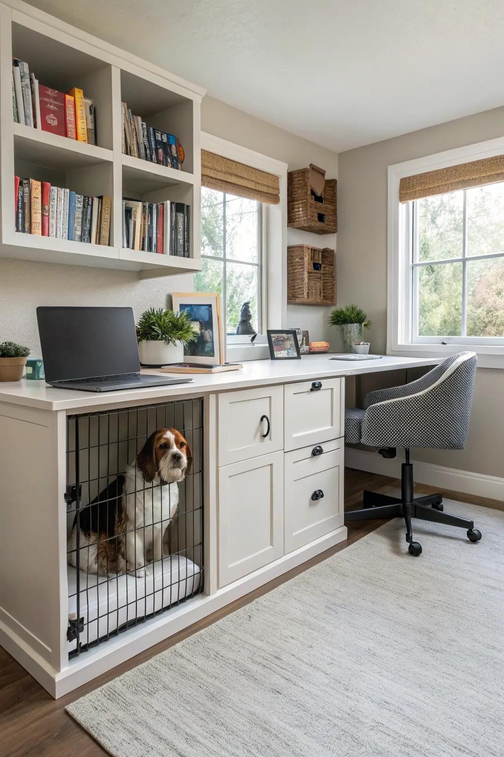 Combine a kennel into your furniture without any gaps.