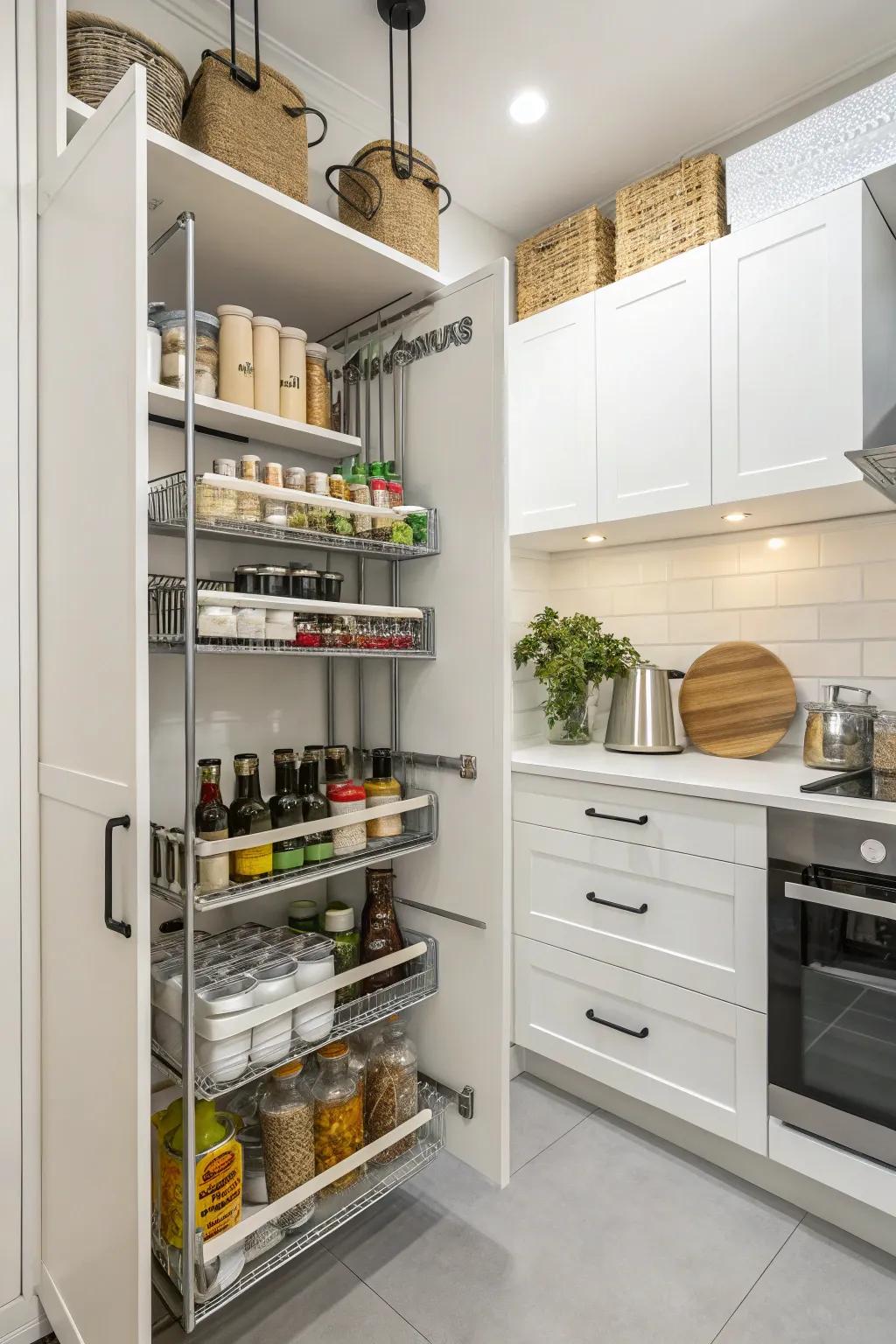 Streamlined storage solutions that ensure everything is within easy reach.