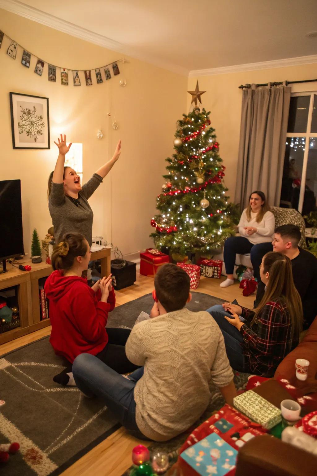 An animated round of Yuletide theatricals, igniting laughter and ingenuity.