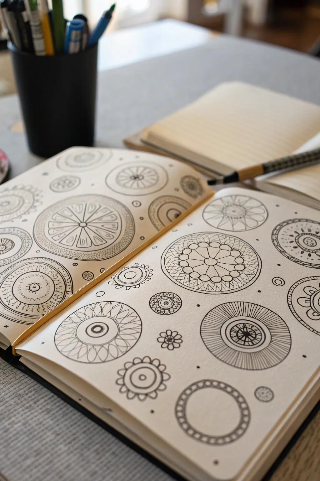 Discharge your inventive faculty through freehand circle sketches.