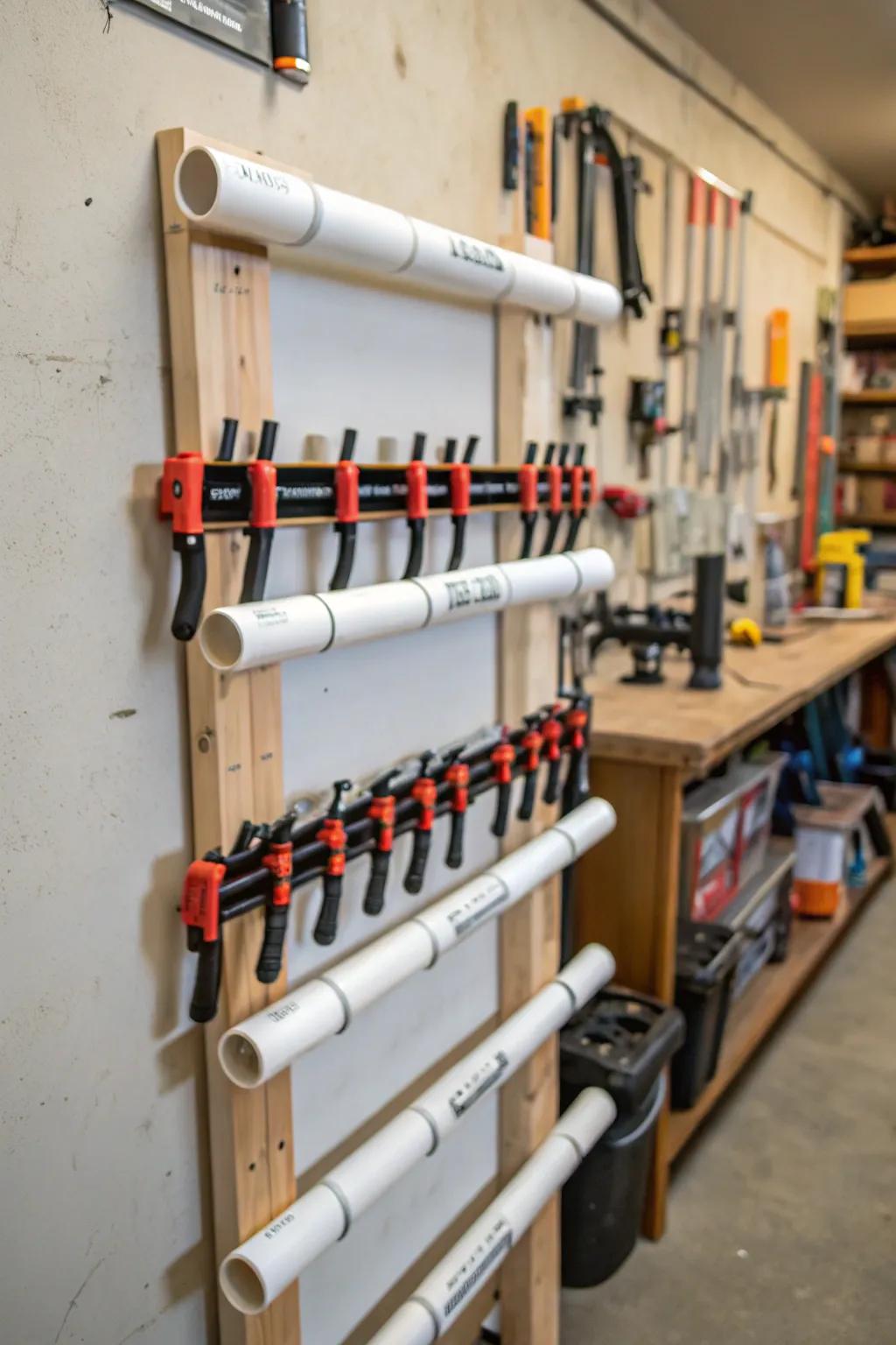 PVC pipes are a cost-effective and durable storage solution.