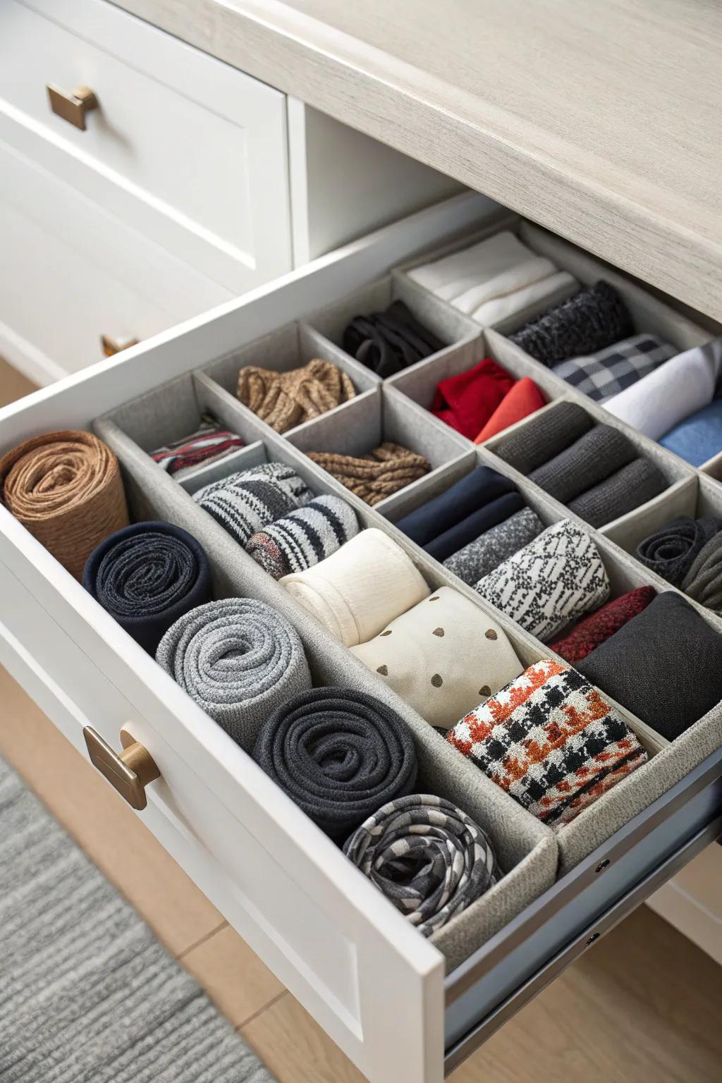 Drawer dividers bring order to your smaller essentials.