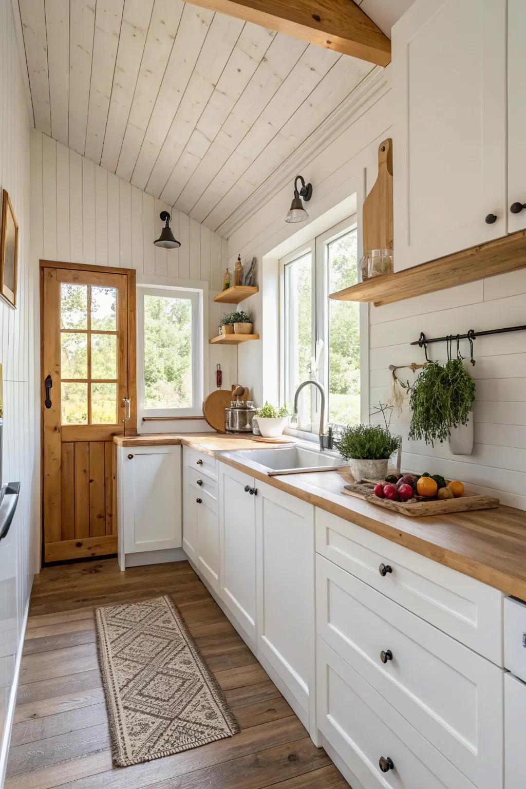 Warm white enhances the sense of space and welcome.