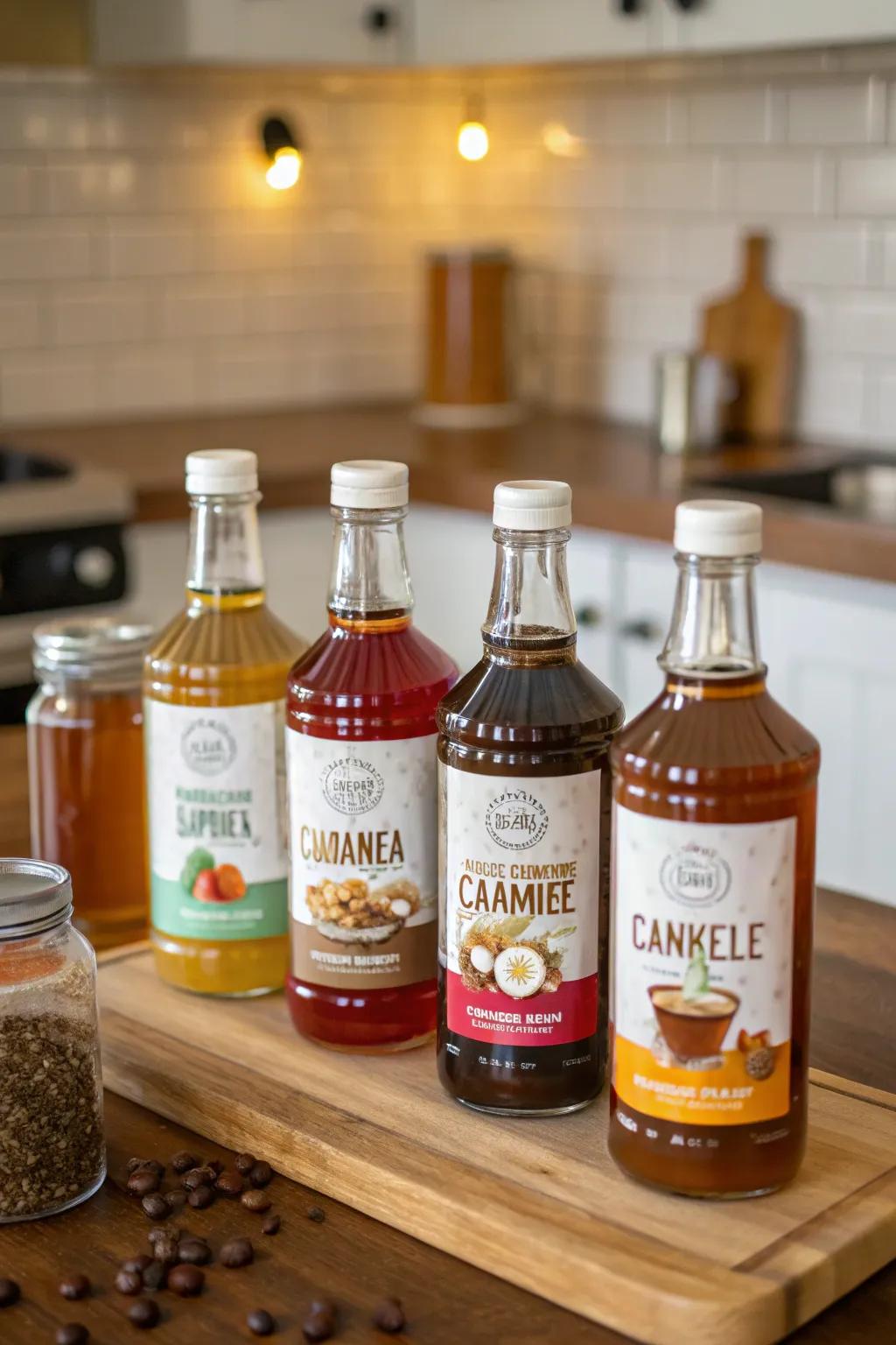 Enhance your coffee using a range of flavored enhancers.