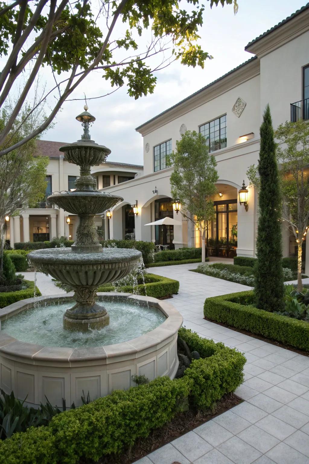 Water features bring peace and visual interest.