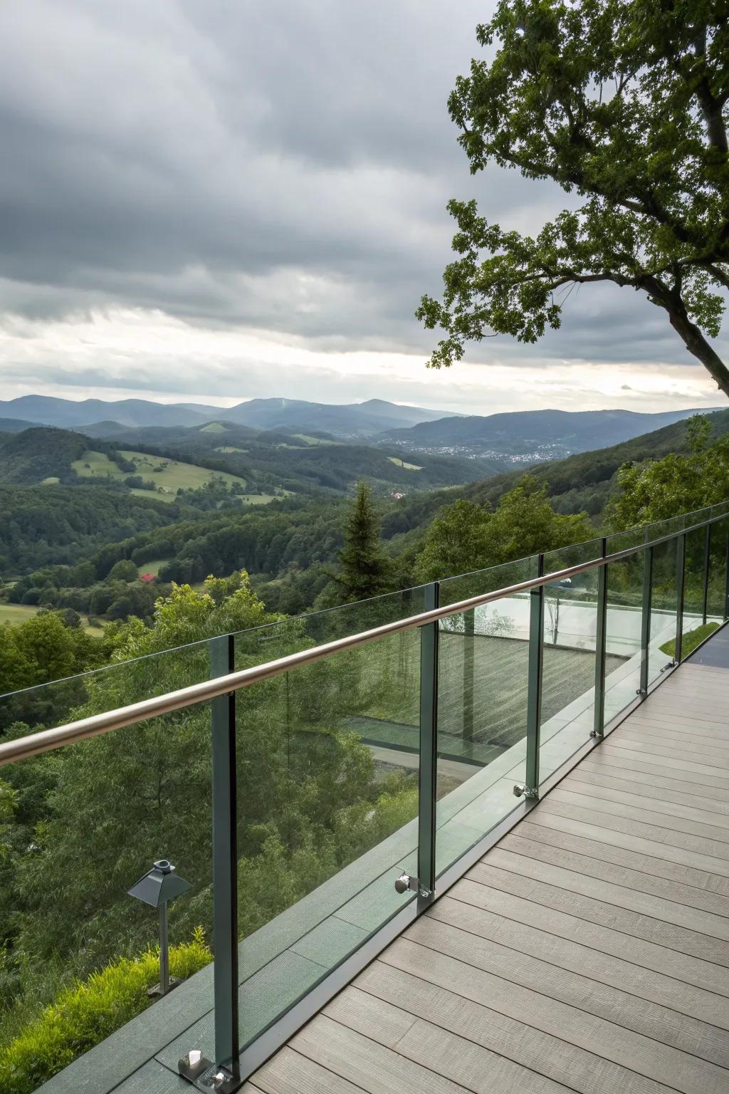 Glass barriers provide safety while displaying stunning natural views.