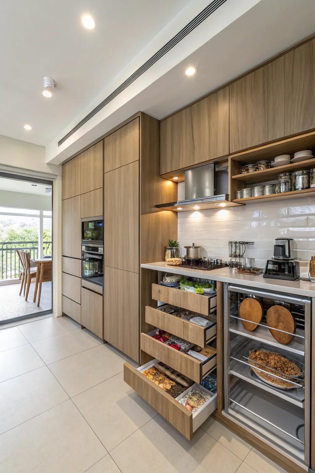 Intelligent holding options maximize the majority of compact cooking area areas.