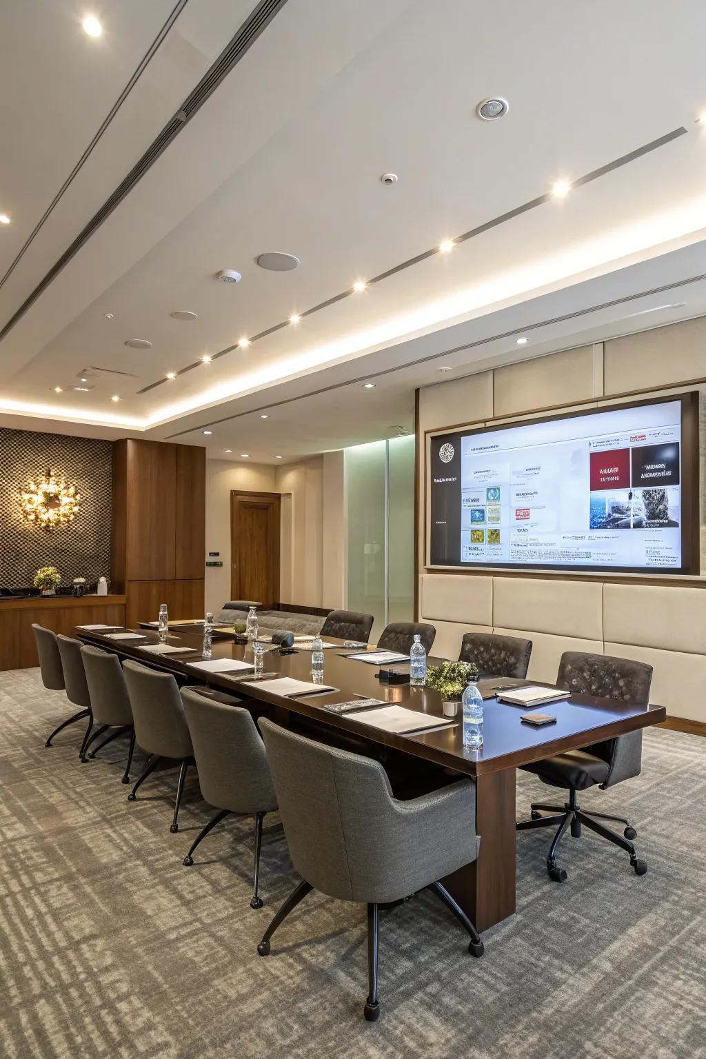 Technological integration is vital for modern conference room efficiency.