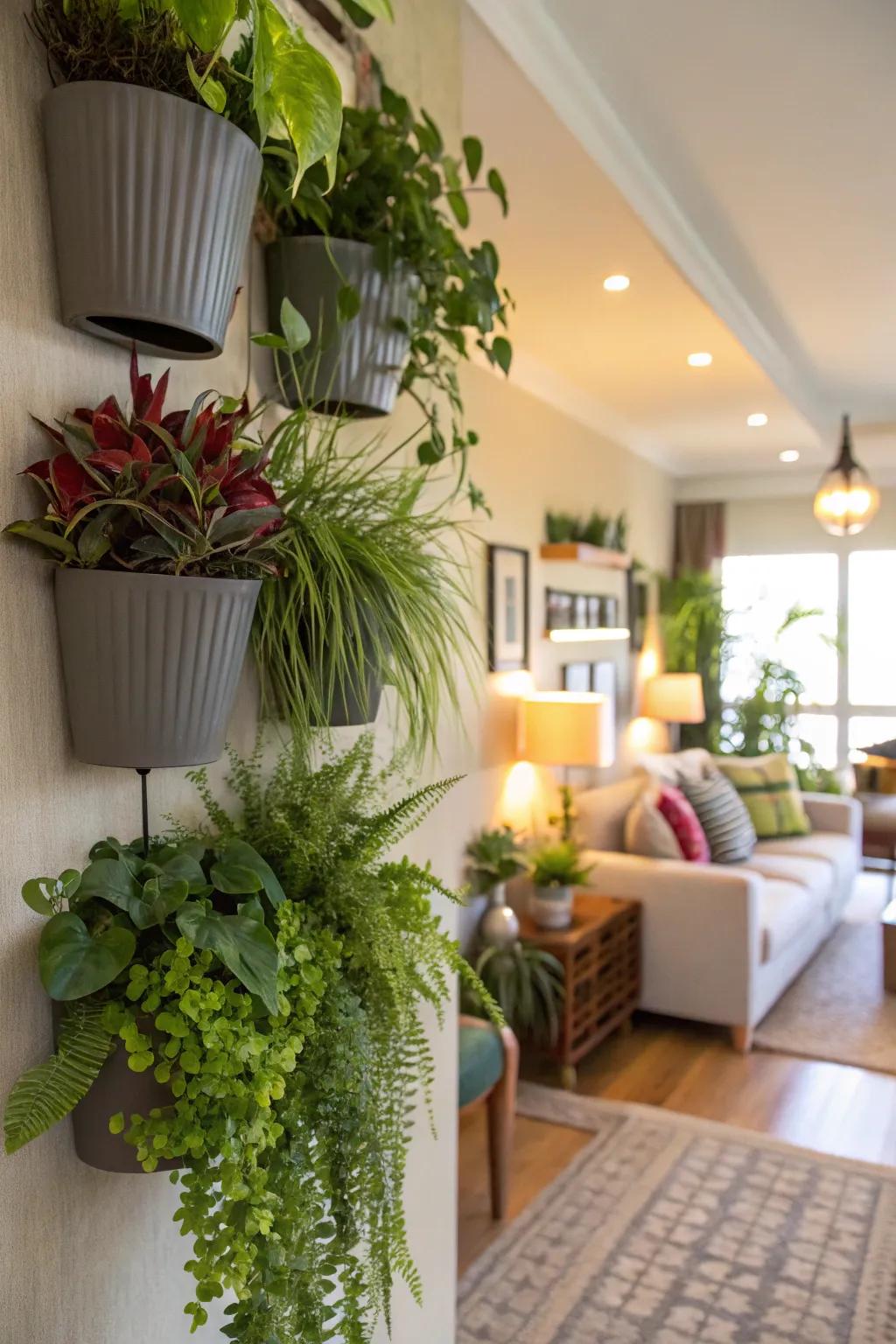 A refreshing vertical garden wall bringing nature inside