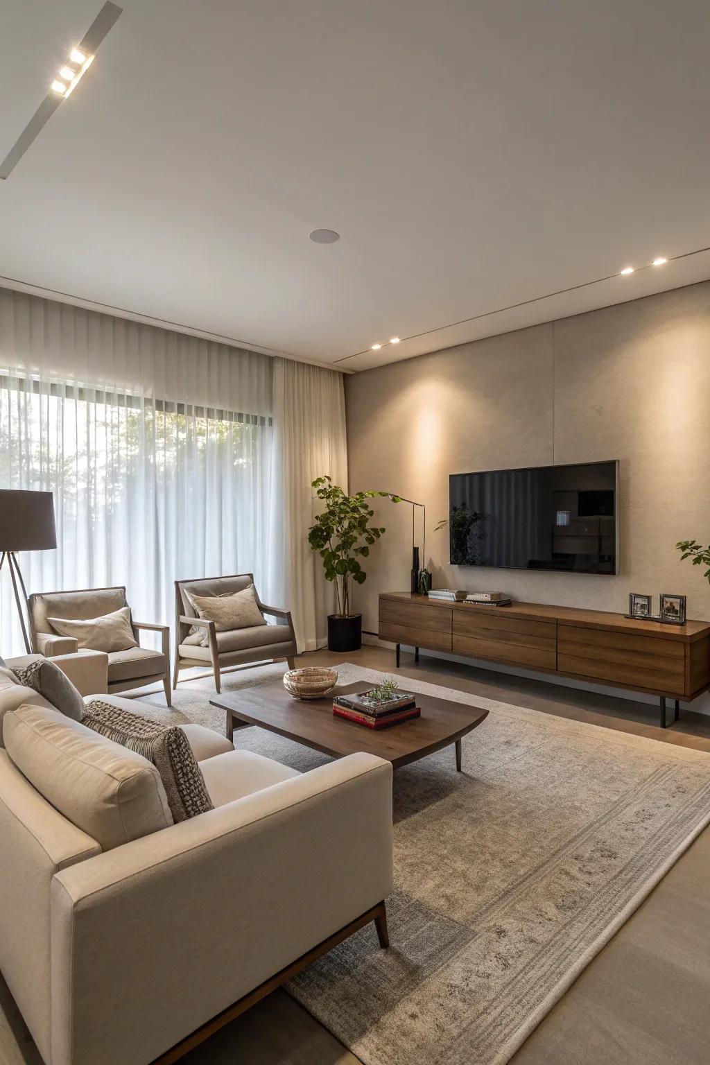 Minimalism encourages a tranquil and uncluttered atmosphere.