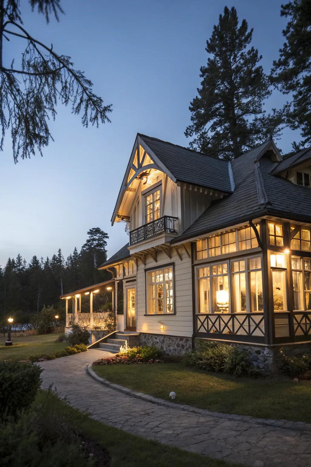 Design aspects beautifully accentuated by focused beams.