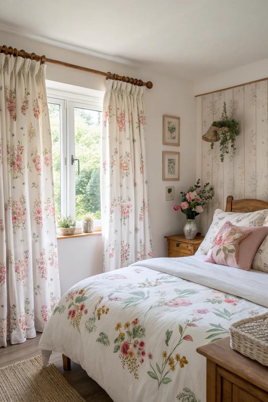Blossom motifs introduce a natural essence.