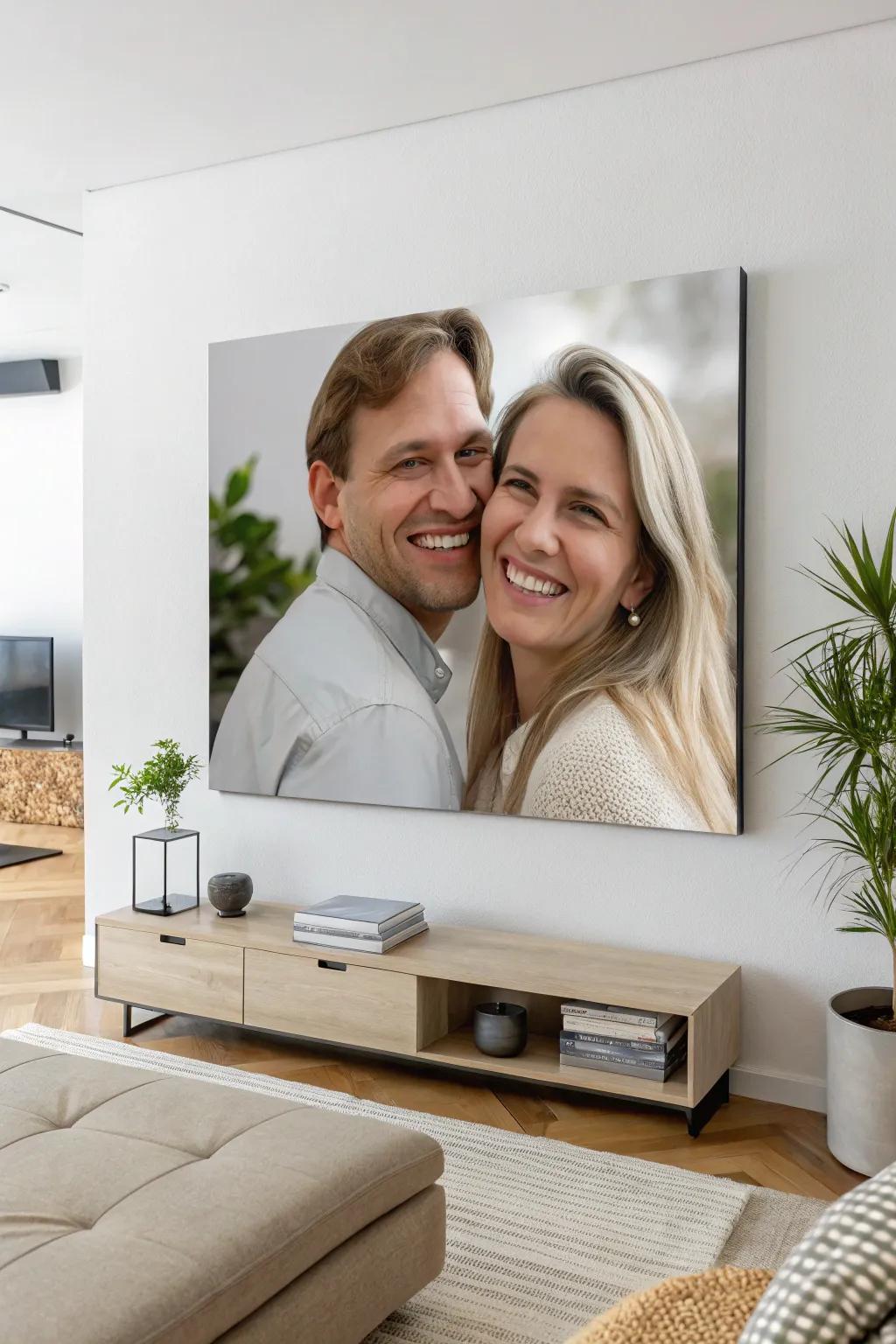 Enlarged images establish a focal point that naturally attracts attention.