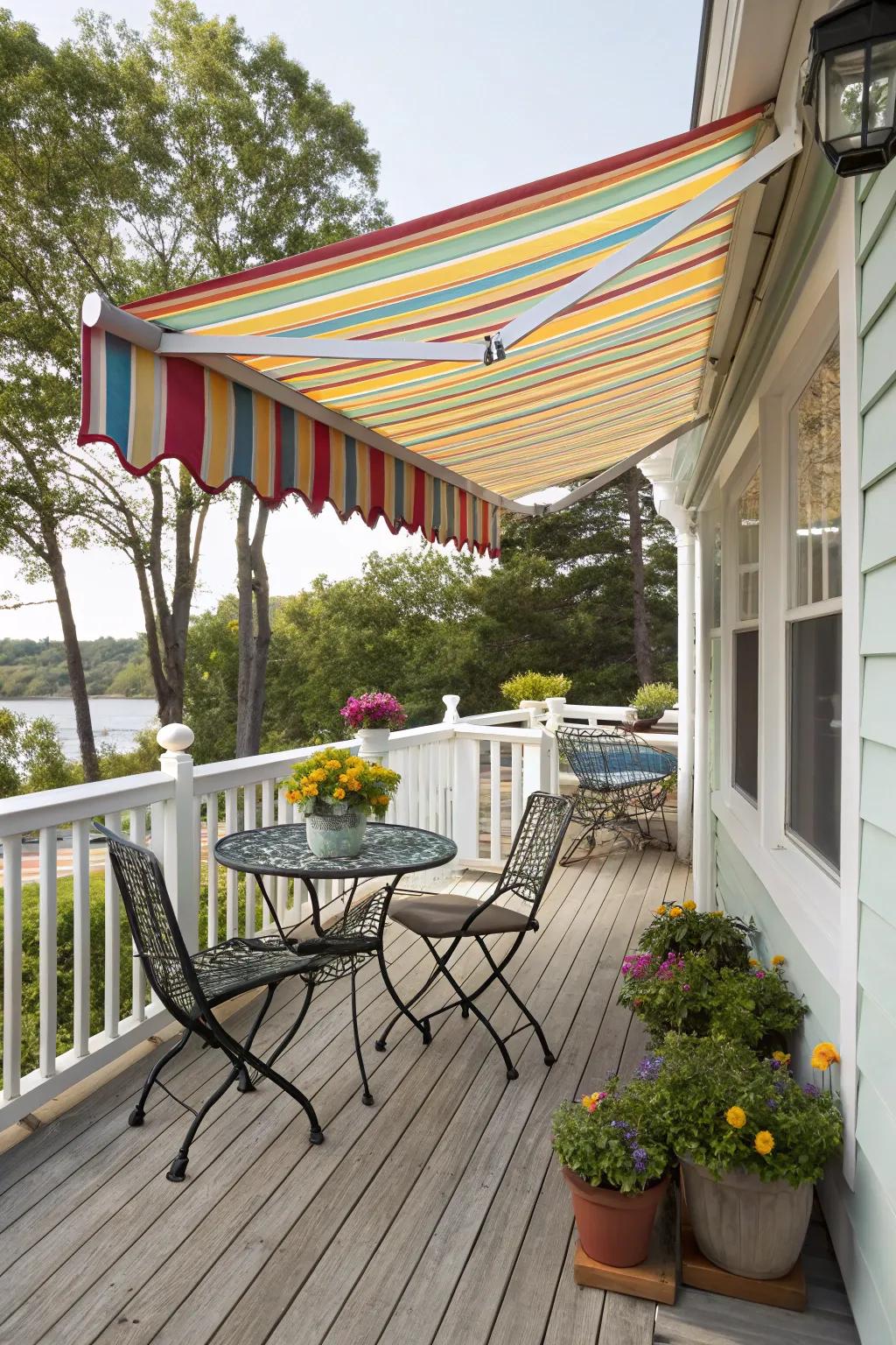 Awnings provide a versatile and economical way to shade your deck.