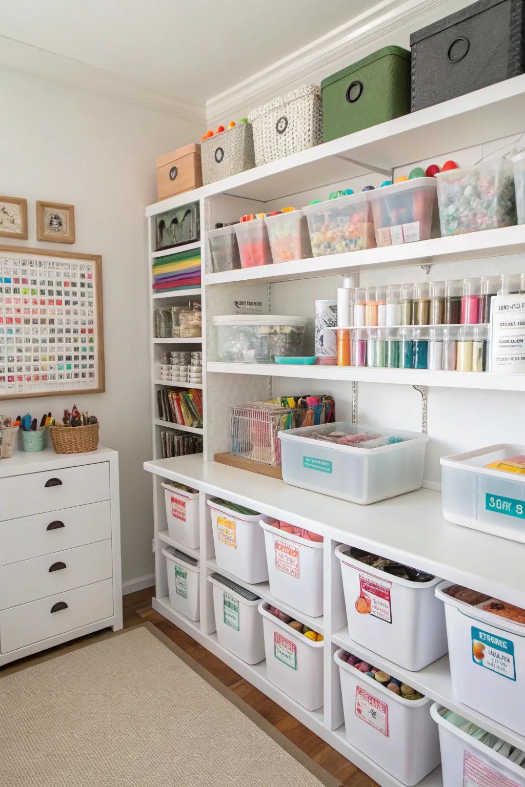 Finding supplies is quick and simple with labels.