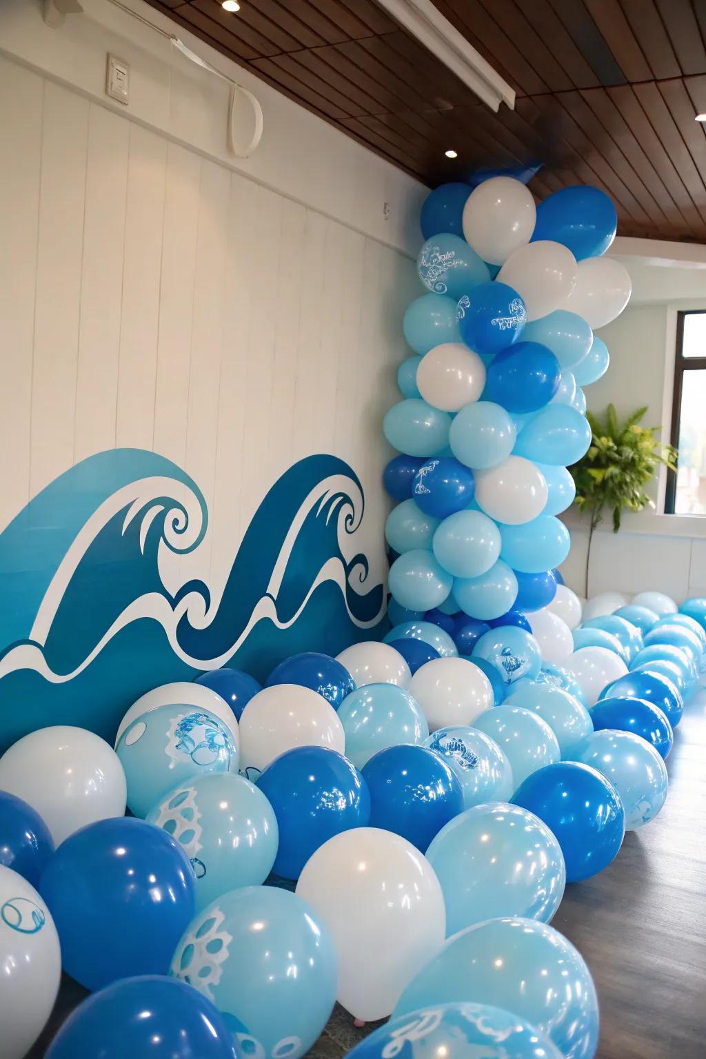 Balloon waves bring an element of fun that mimics the ocean.