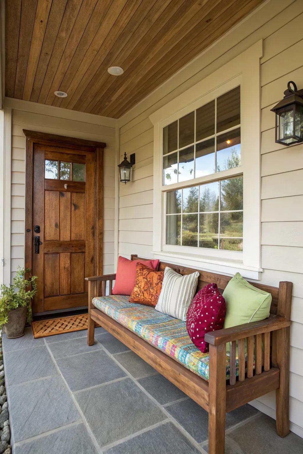Comfortable seating transforms a porch into a peaceful escape.