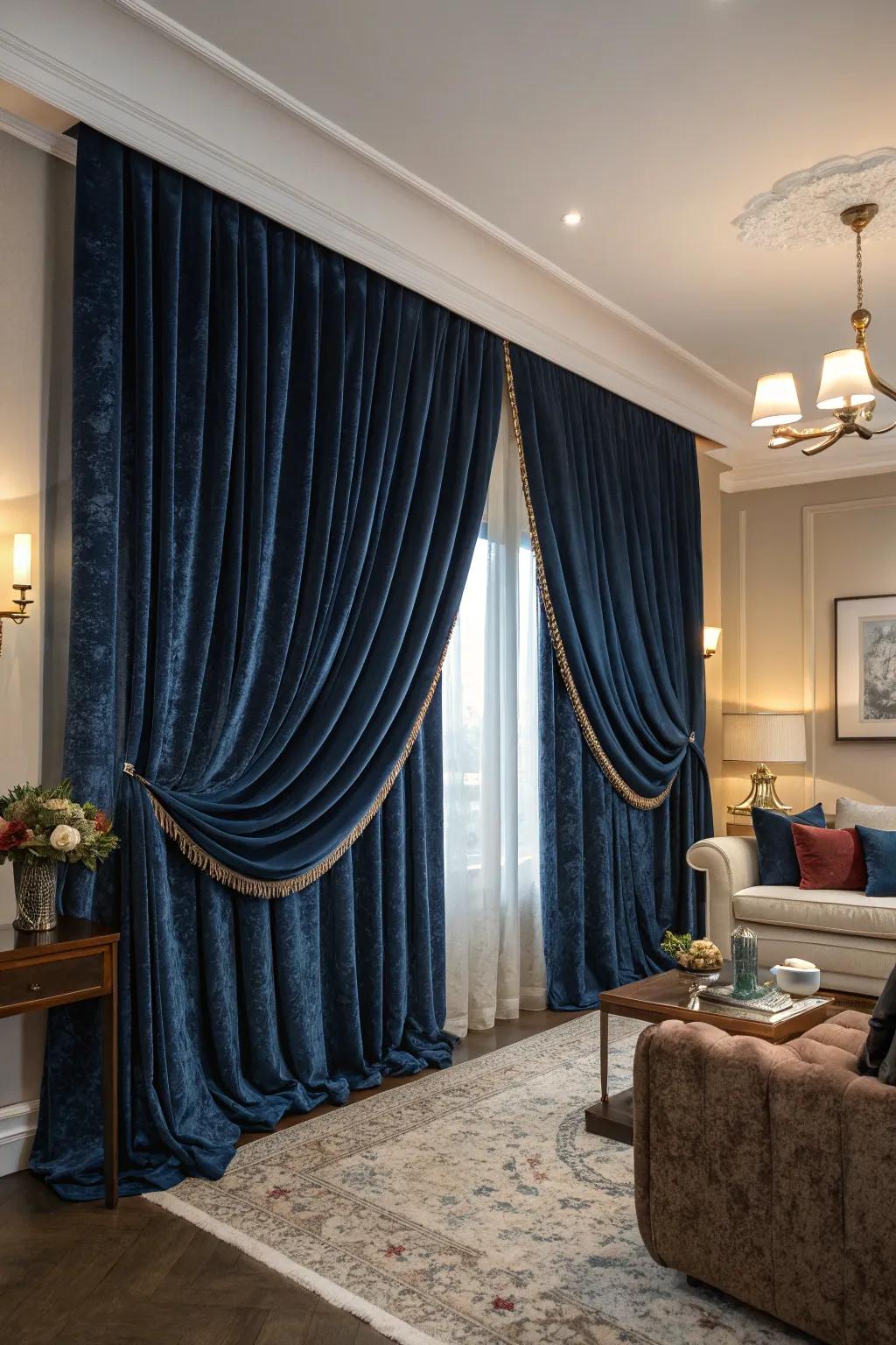 Plush material coverings imbue warmth and opulence.